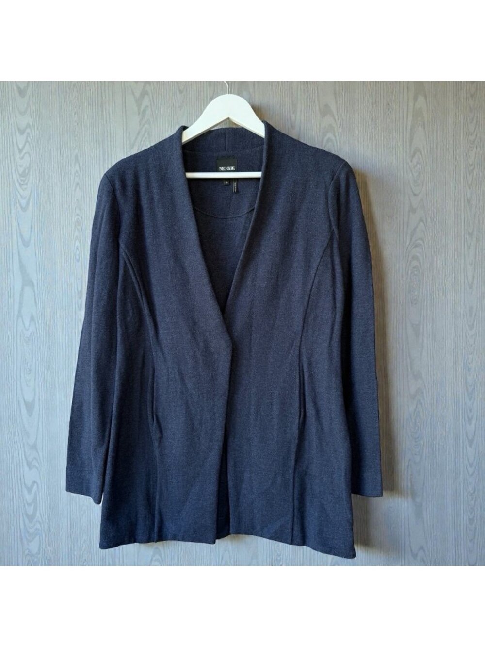 NIC+ZOE Women’s Medium Open Front Cardigan Knit Blue Long Sleeve NWT